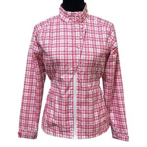 Stormpack Pink Plaid Waterproof Windbreaker Jacket Size XS Hoodless NWT Travel